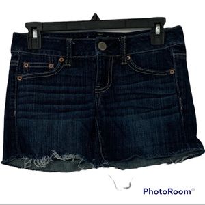 American Eagle Stretch Jean Shorts Raw Hem 0